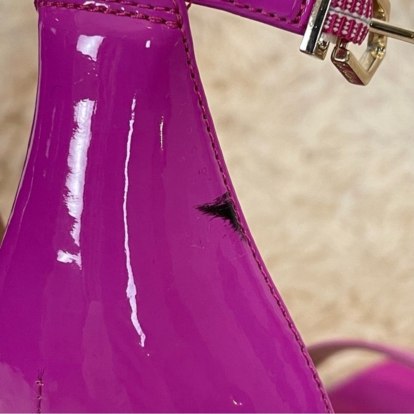 Sam Edelman Yaro Sandal in Neon Fuchsia Patent block heel size 10 ankle strap - Picture 9 of 13